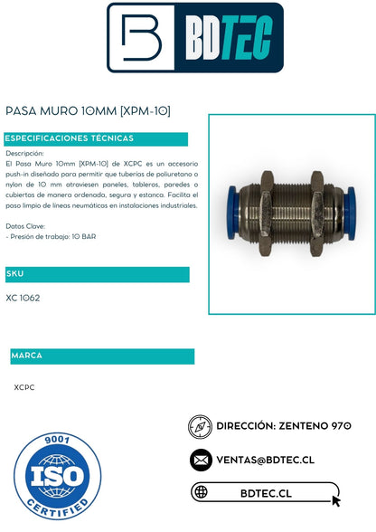 Pasa muro neumático 10 mm