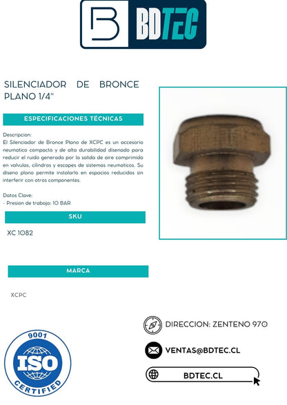 Silenciador de bronce plano 1/4