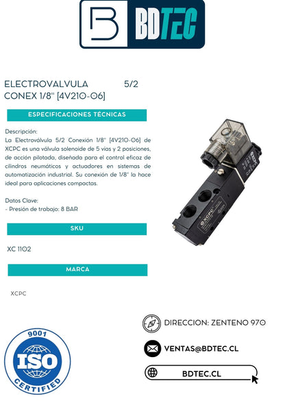 Electrovalvula 5/2 conex 1/8" [4V210-06]