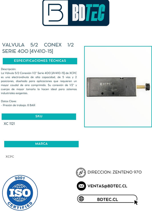 Valvula 5/2 conex 1/2 serie 400 [4V410-15]