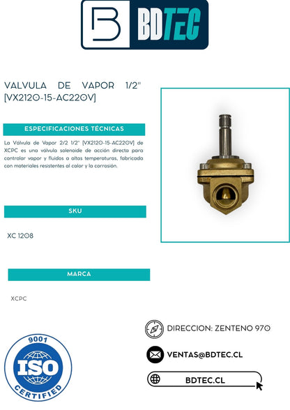 Valvula de vapor 1/2" [VX2120-15-AC220V]