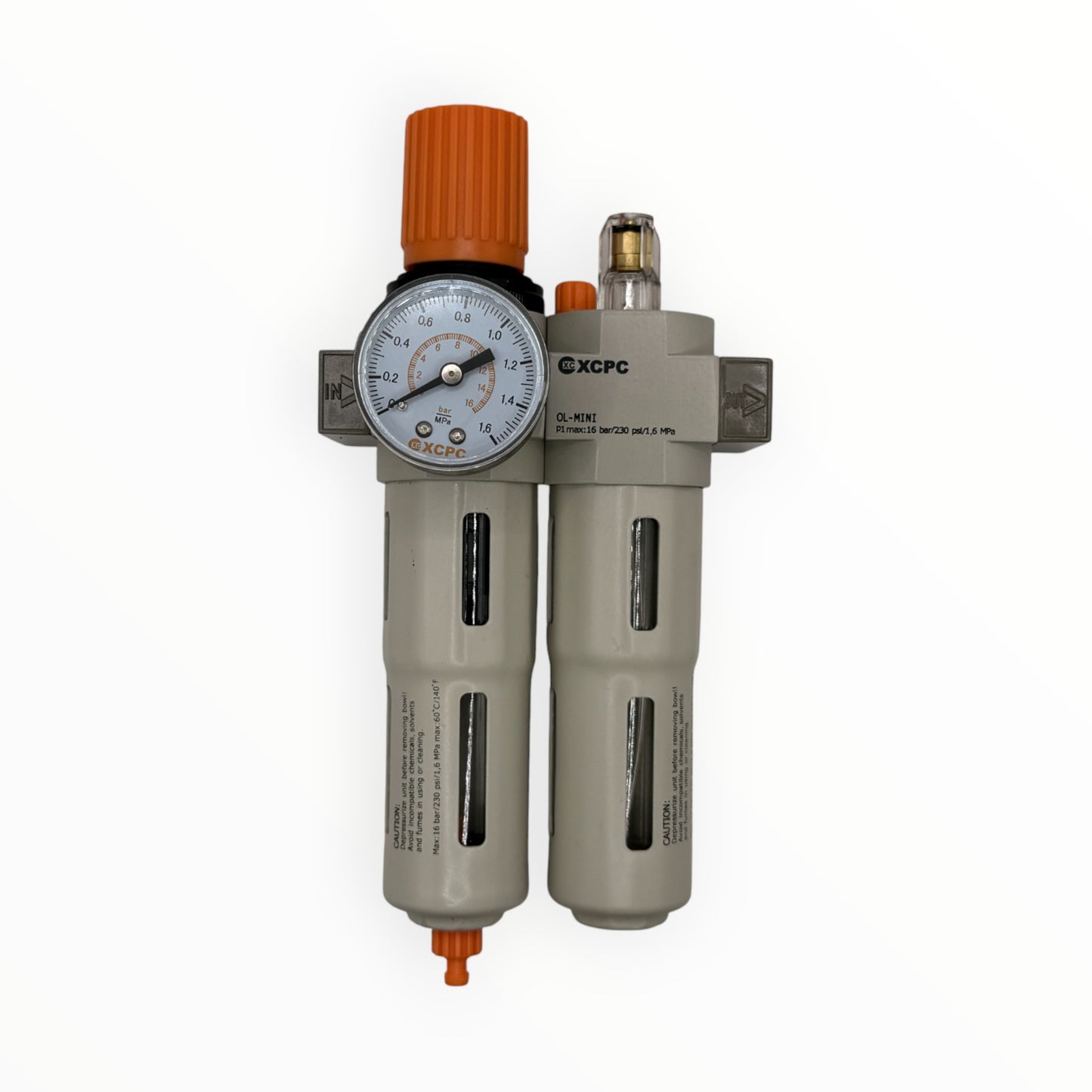 Filtro regulador lubricador conex 1/4" cuerpo chico [XOU-1/4-MINI]