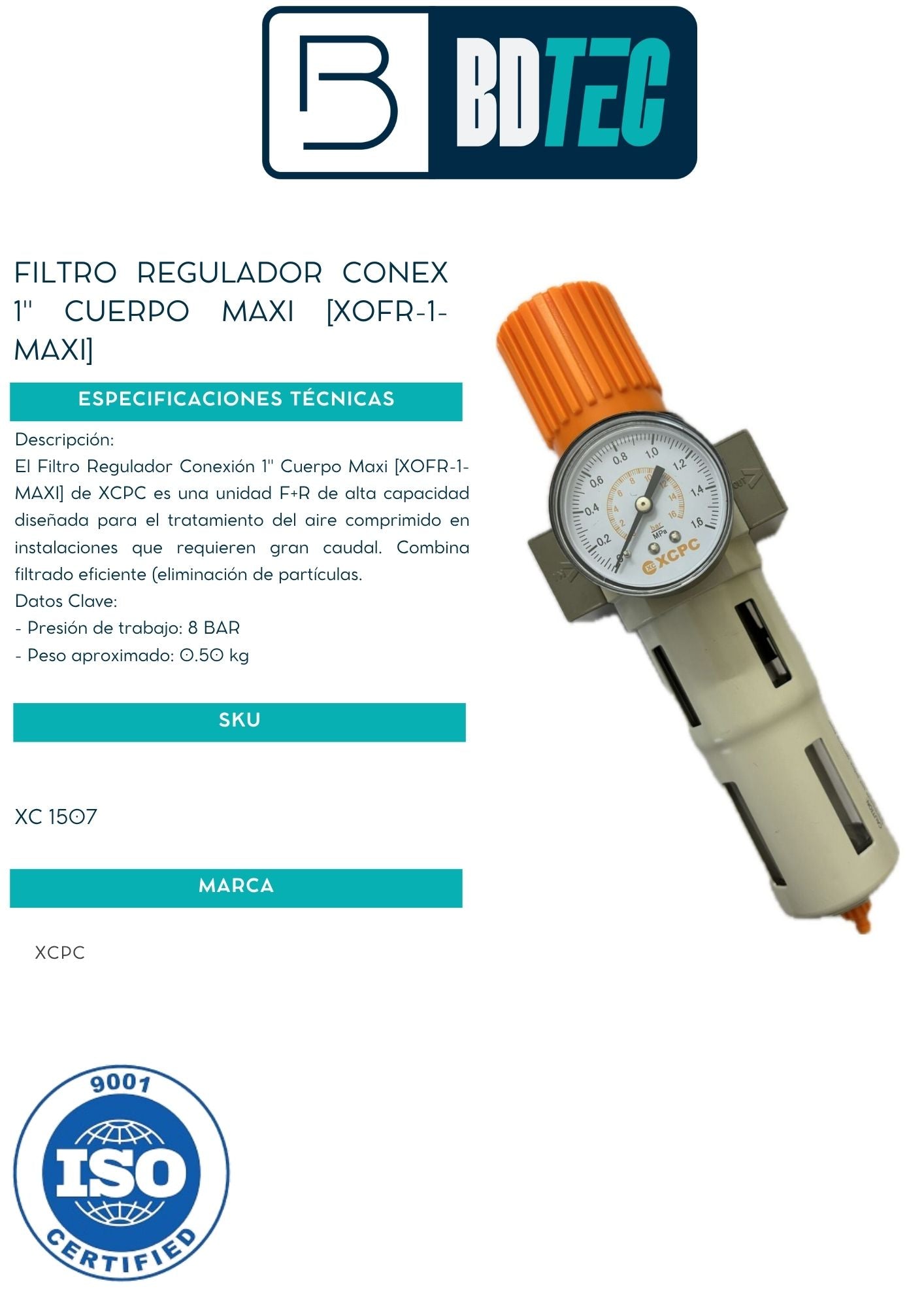 Filtro regulador conex 1" cuerpo maxi [XOFR-1-MAXI]