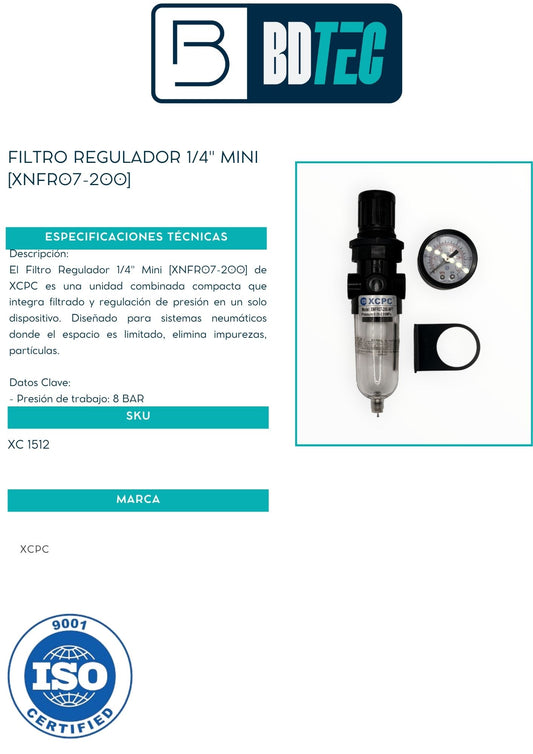 Filtro regulador 1/4" mini [XNFR07-200]