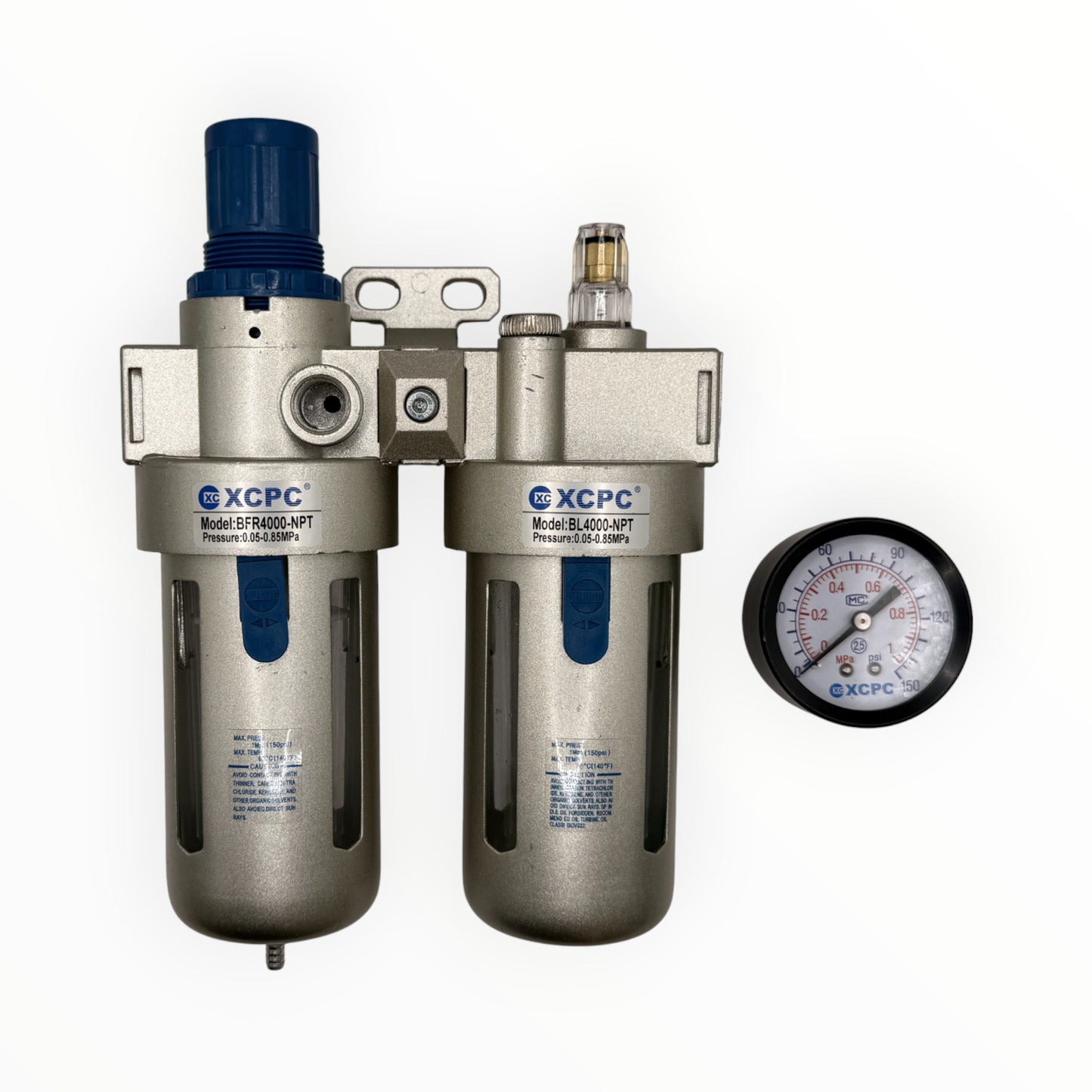 Filtro regulador lubricador 1/2" 2 cuerpos [BFC4000]