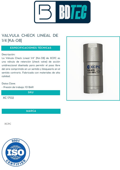 Valvula check lineal de 1/4 [KA-08]
