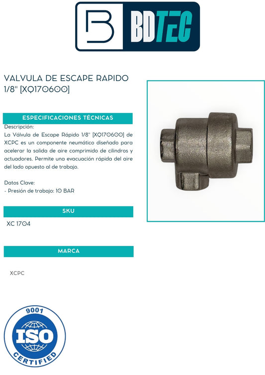 Valvula de escape rapido 1/8" [XQ170600]