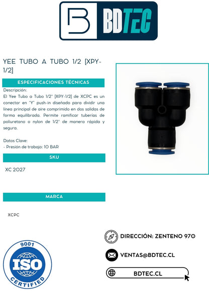 Yee tubo a tubo 1/2 [XPY-1/2]
