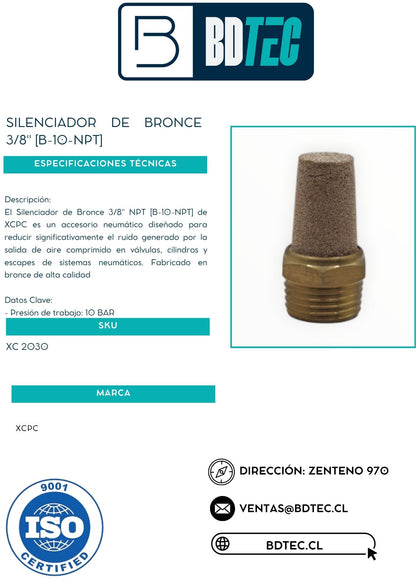 Silenciador de bronce 3/8" [B-10-NPT]