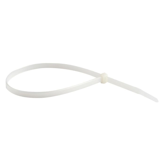 Amarra plástica blanca BDTecnologia de 3.5x200 mm fabricada en nylon 66 para organización de cables
